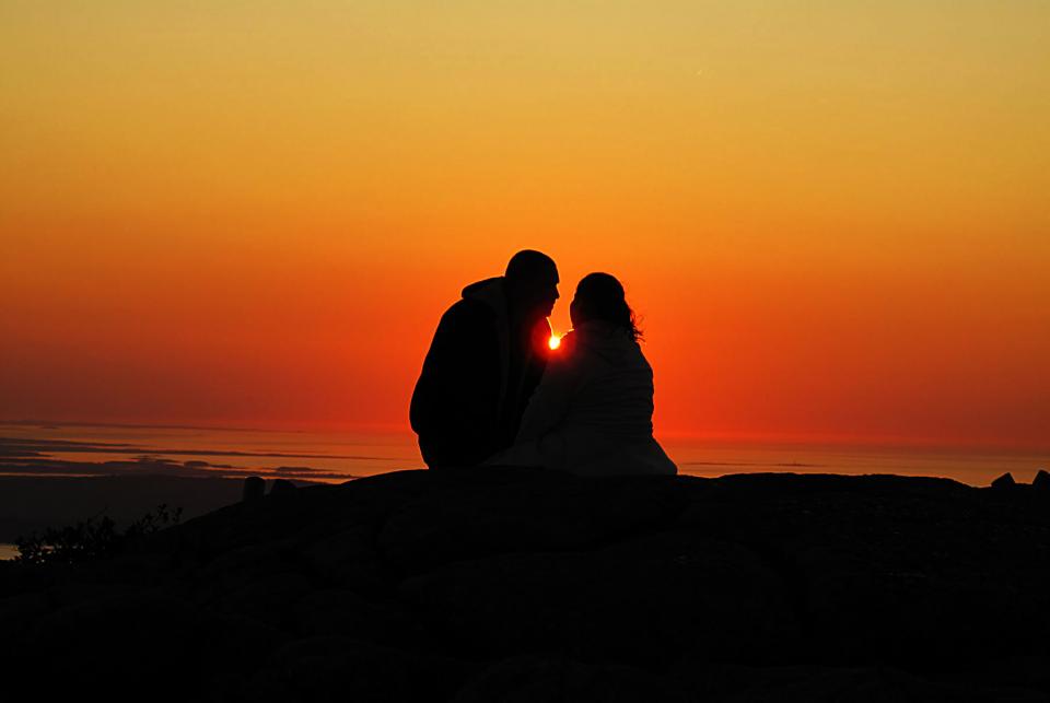 sunrise on Cadillac Mountain Acadia Maine